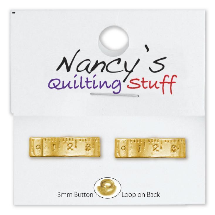 Carded Gold Plated Tape Measure Buttons - 2 Pack-Watchus