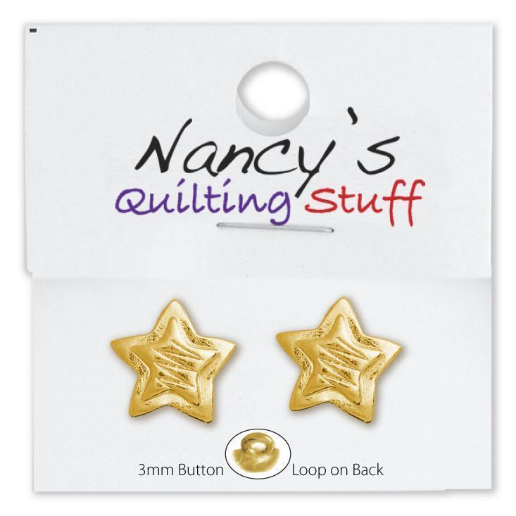 Carded Gold Plated Zig Zag Star Buttons - 2 Pack-Watchus