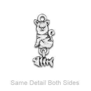 Cat Link with Fish Skeleton Charm