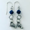 Cat and Yarn Blue Earrings with Blue Swarovski Crystal-Watchus