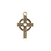 Celtic Round Cross Pendant Plated Gold Charms - C701G-Watchus