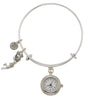 Cheerleader Pendant Watch Silver Bangle Bracelet-Watchus