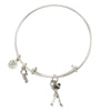 Cheerleader With Megaphone Charm Bangle Bracelet-Watchus