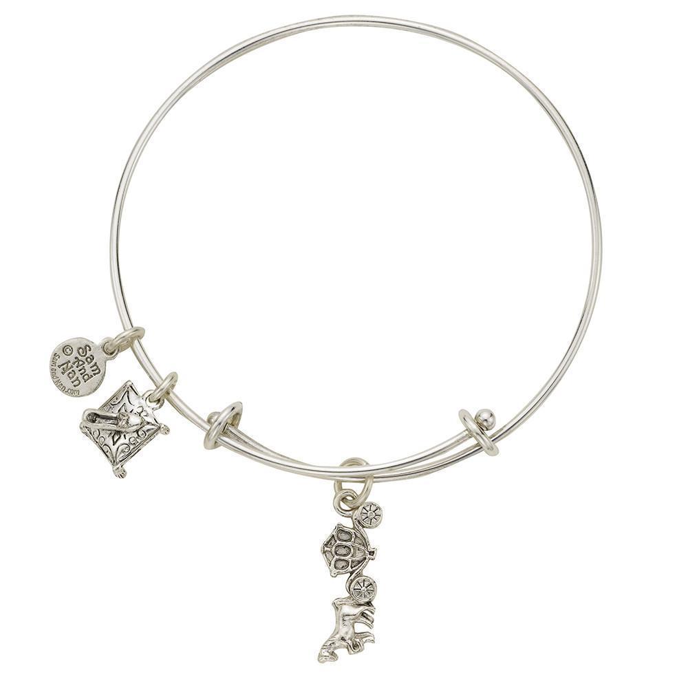 Cinderella Slipper Charm Bangle Bracelet-Watchus