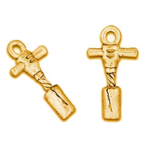 Cork in Corkscrew Gold Plated Charms