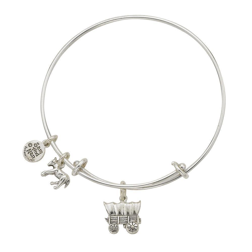 Covered Wagon Charm Bangle Bracelet-Watchus