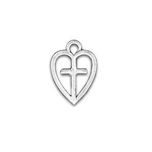 Cross Placed in Heart Charm-Watchus