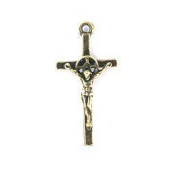 Crucifix Pendant 24K Plated Gold Charms-Watchus