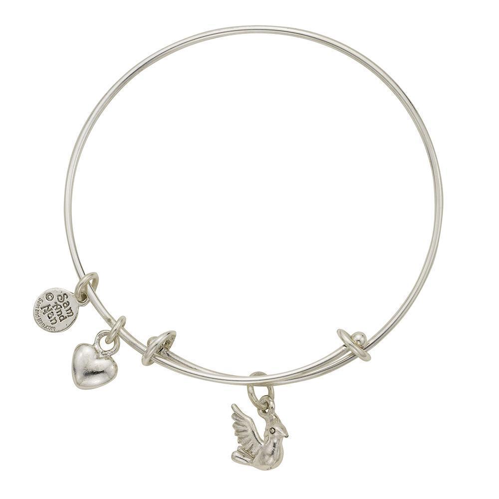 Dove Charm Bangle Bracelet