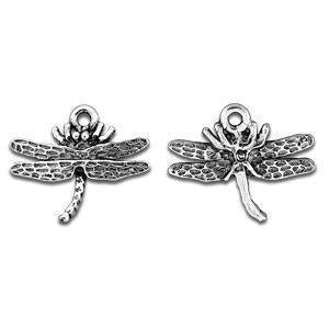 Dragonfly 3D Silver Charm