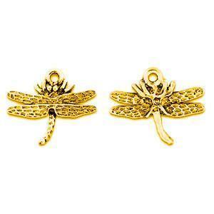 Dragonfly Gold Plated Pewter Charms - C151S