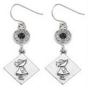 Dutch Girl Earring-Sterling Earwires-Sterling Silver Plated Charms-Watchus
