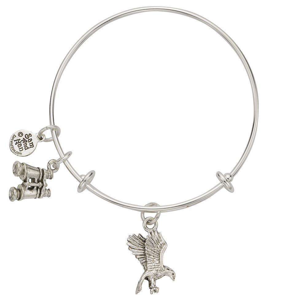 Eagle Binocular Charm Bangle Bracelet-Watchus