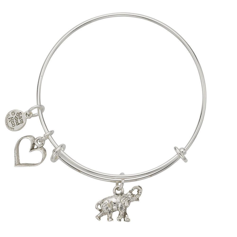 Elephant Heart Bangle Bracelet-Watchus
