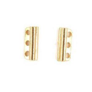 Gold 3- Hole Bead Bar 18mm-Watchus