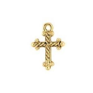 Gold Braided Cross Charm