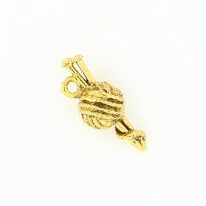 Gold Knitting Needle Charm