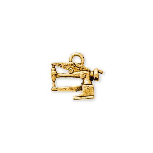 Gold Long Arm Sewing Machine Charm