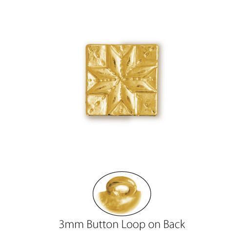 Gold Plated Quilt Square Button-Watchus