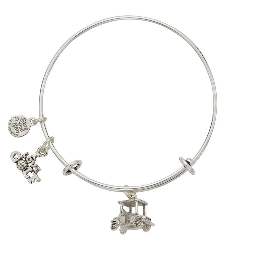 Golf Cart Charm Bangle Bracelet-Watchus
