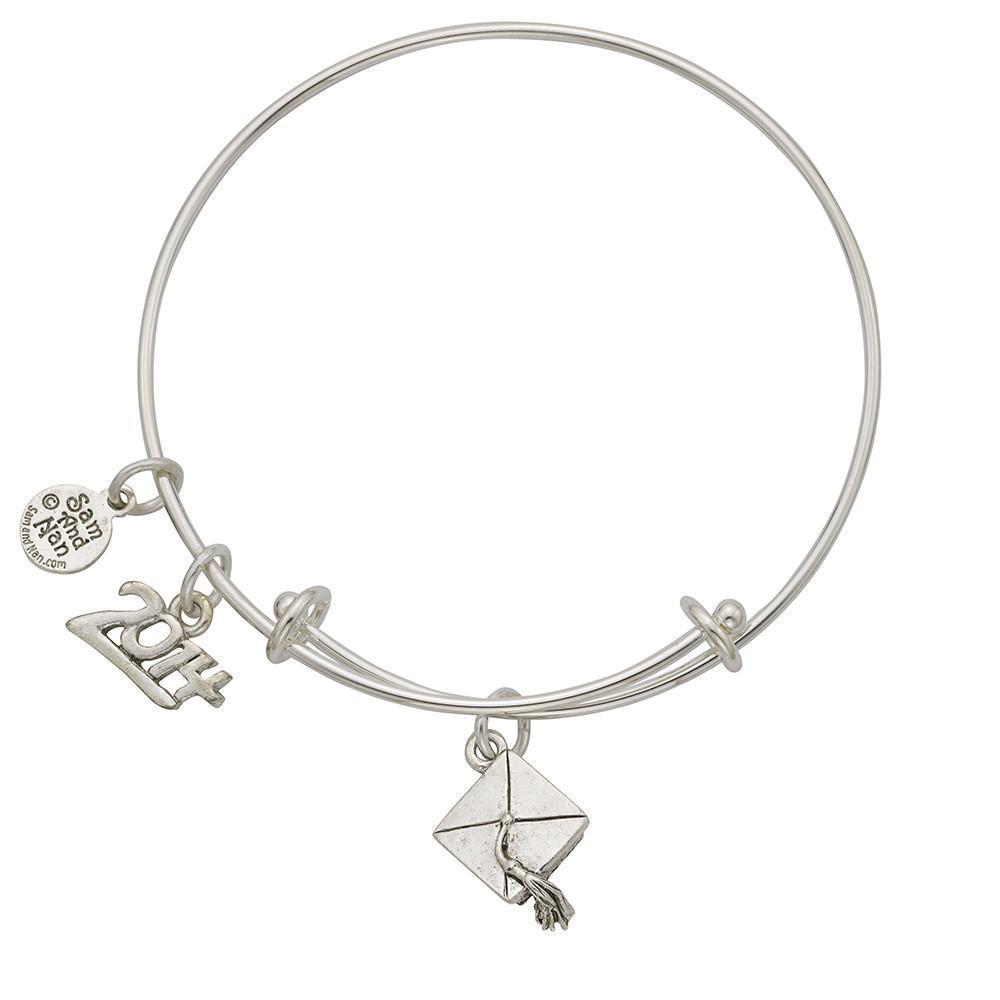 Graduation Cap - 2014 Charm Bangle Bracelet