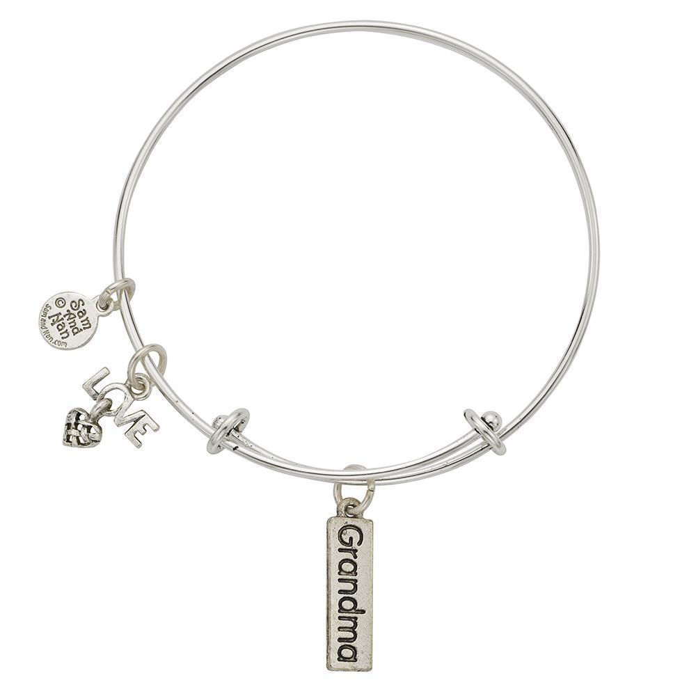 Grandma/Mama Love Charm Bangle Bracelet-Watchus