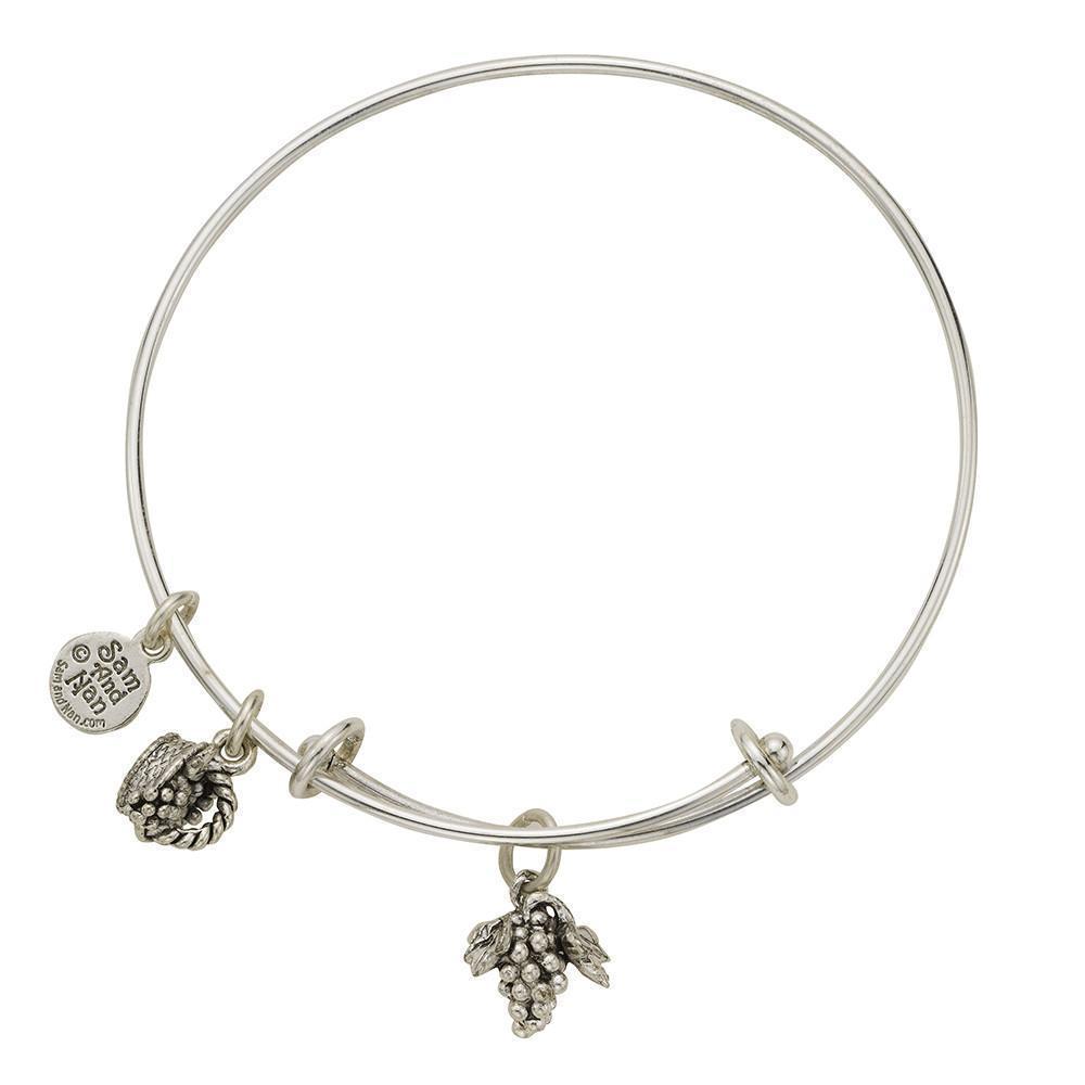 Grapes Basket Charm Bangle Bracelet-Watchus