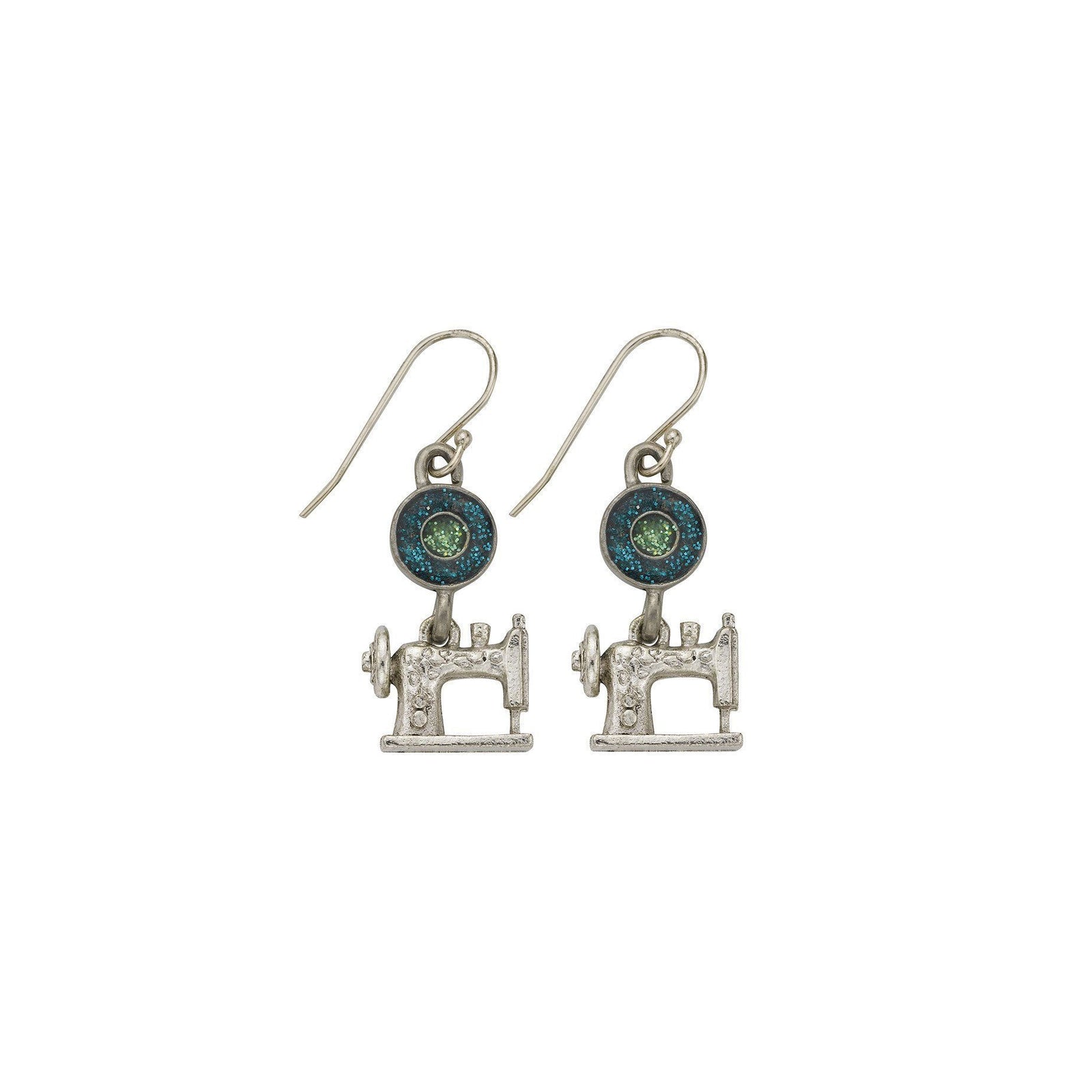 Green Sewing Machine Earrings-Watchus
