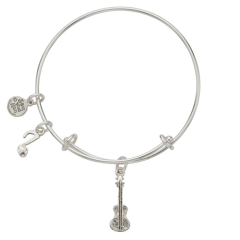 Guitar Charm Bangle Bracelet-Watchus