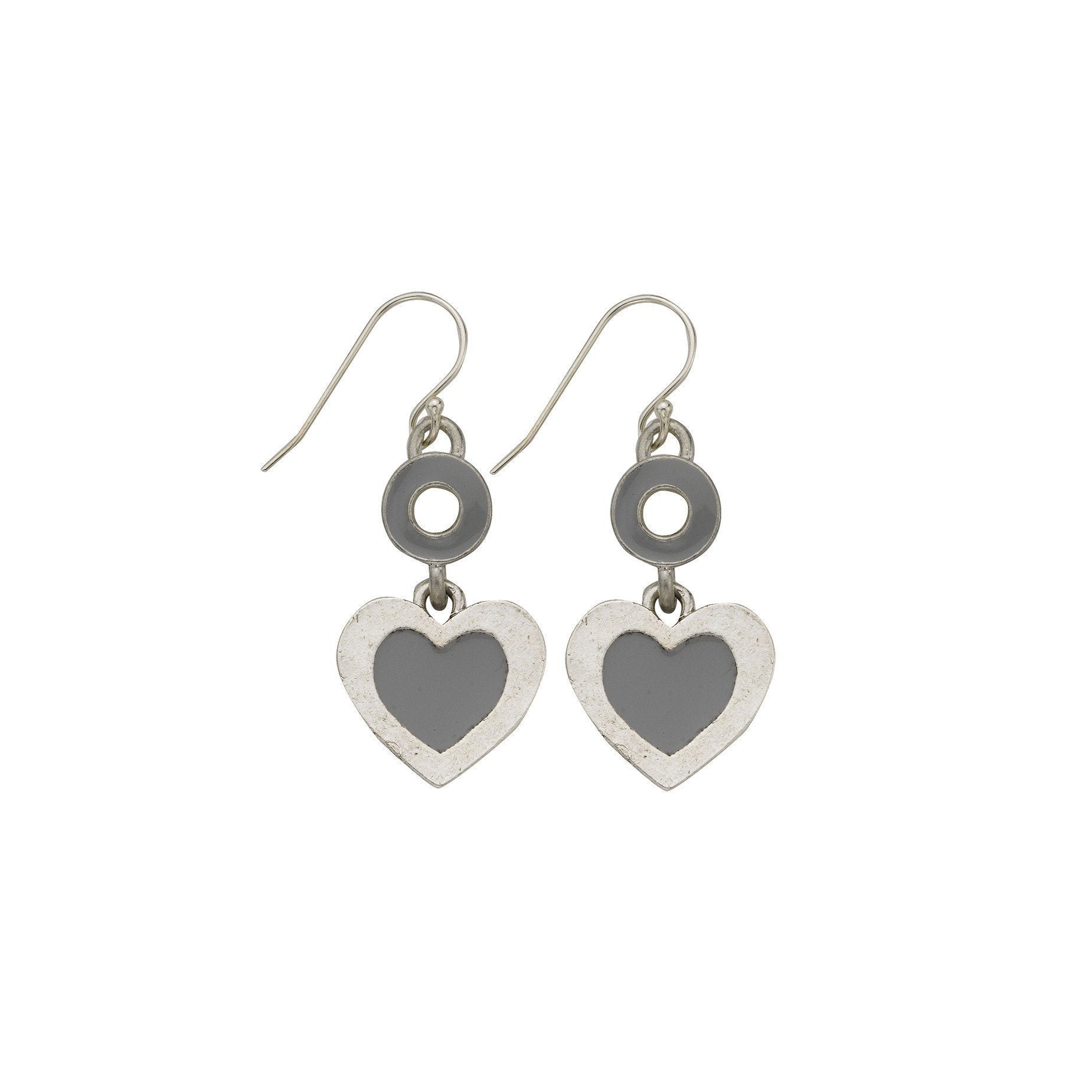 Heart Grey Earrings-Watchus
