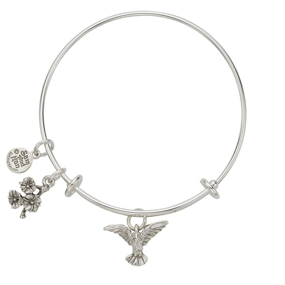 Hummingbird Charm Bangle Bracelet-Watchus