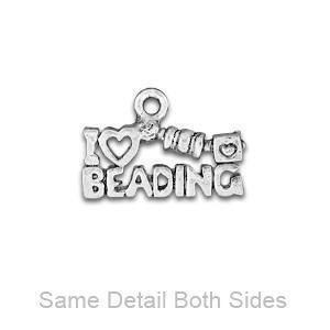 "I Love Beading" Word Pewter Charm-Watchus