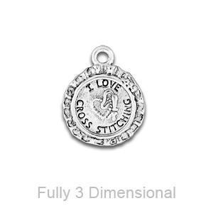 I Love Cross Stitching Saying Charm-Watchus