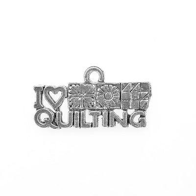 "I Love Quilting" Word Pewter Charm-Watchus