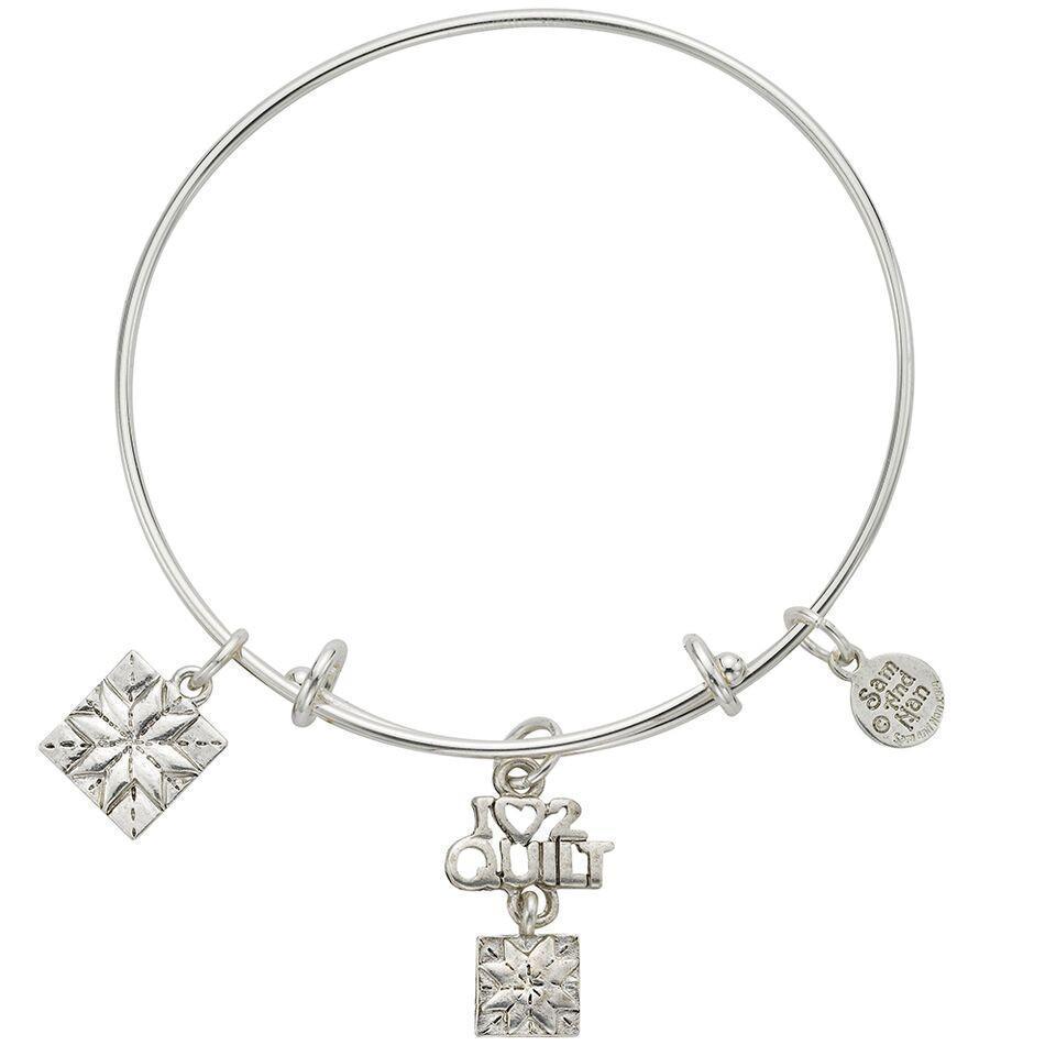 I Love to Quilt Ohio Star Bangle Bracelet-Watchus