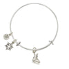 Ice Skate Charm Bangle Bracelet-Watchus