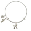 Jack Russell Fire Hydrant Charm Bangle Bracelet-Watchus