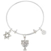 Judaica Menorah and Jewish Star Bangle Bracelet-Watchus