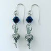 Knitting Earrings with Blue Swarovski Crystals-Watchus