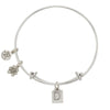 Letter D Charm Bangle Bracelet-Watchus