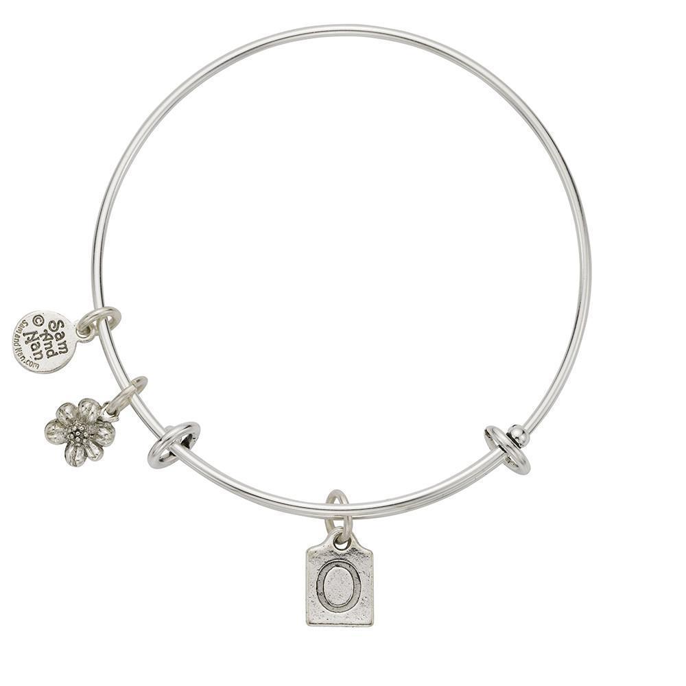 Letter O Charm Bangle Bracelet-Watchus