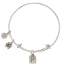 Letter P Charm Bangle Bracelet-Watchus