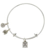 Letter X Charm Bangle Bracelet-Watchus