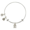 Letter Z Charm Bangle Bracelet-Watchus