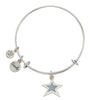 Light Blue Star Family Charm Bangle Bracelet-Watchus