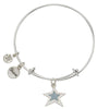 Light Blue Star Peace Charm Bangle Bracelet-Watchus