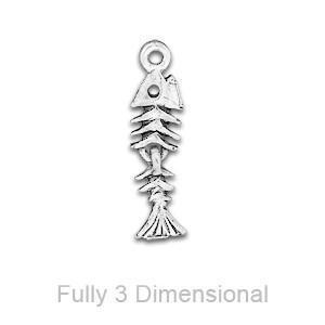 Linked Fish Skeleton Charm