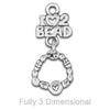Linked "I Love 2 Bead" Pewter Charm-Watchus