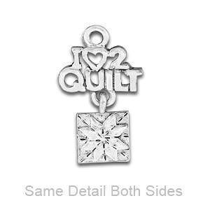 Linked "I Love 2 Quilt" Pewter Charm-Watchus