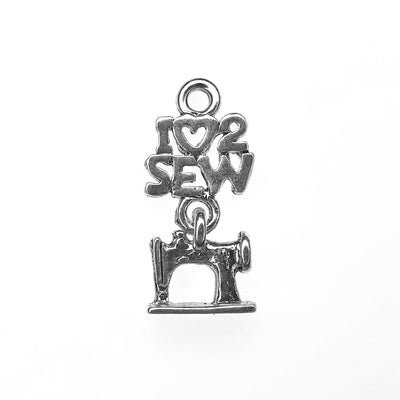 Linked "I Love 2 Sew" Pewter Charm-Watchus